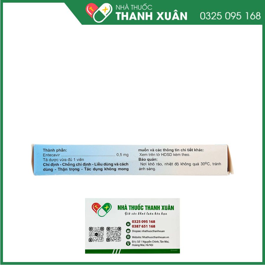 A.T Entecavir 0.5mg điều trị viêm gan B mạn tính